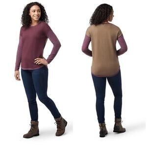 Smartwool Shadow Pine Colorblock Sweater Argyle Purple Merino